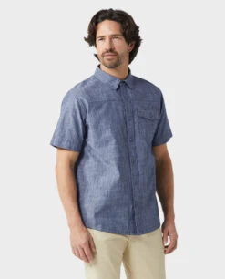 STIO Men's Curtis Camp Chambray Shirt SS -Stio 200281 453 3 Top 686e21ad 4110 43c0 9fe0 040d45adf45e