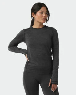 STIO Women's Basis Seamless Tech Crew -Stio W Full Range Seamless Crew Boundary Black Heather 1 10ae1fda 30cd 4498 ba27 f1886d906a11